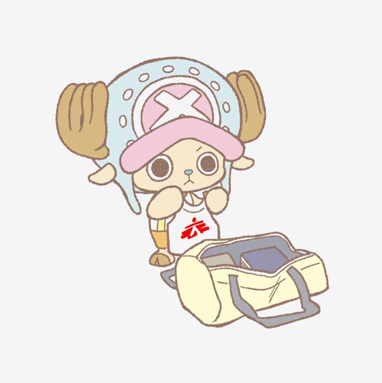 Chopper con su equipaje listo para la misión humanitaria