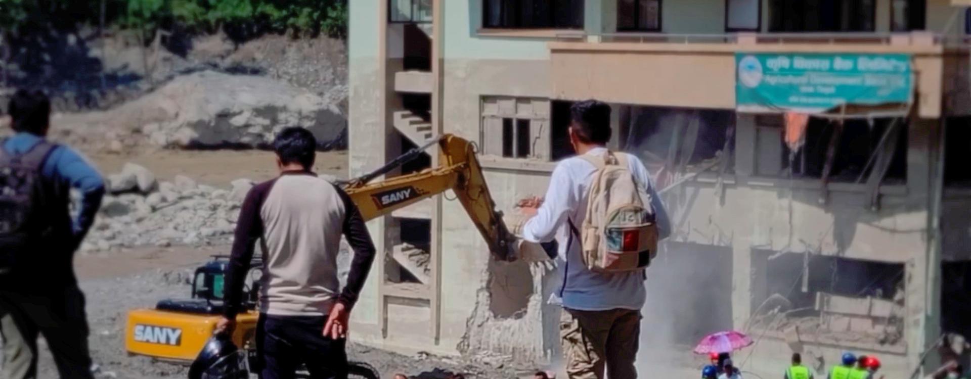 Trabajos tras la inundación en Bidur, Nepal. 30 de agosto de 2026