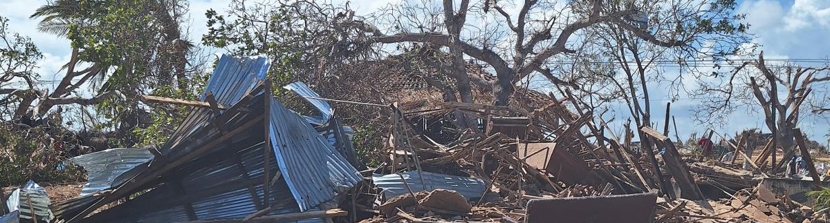 Centro de salud de Nanlia tras el paso del ciclón Chido. Mozambique.
