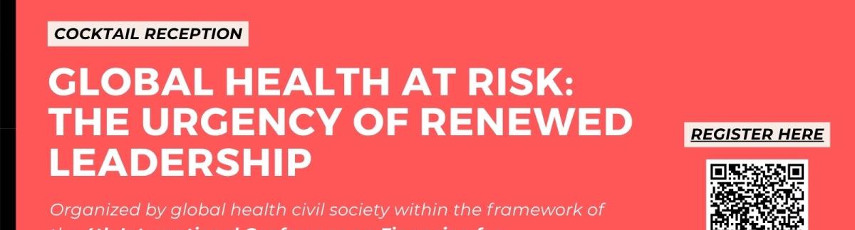 Invitación al evento "Salud global en riesgo"