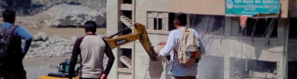 Trabajos tras la inundación en Bidur, Nepal. 30 de agosto de 2026