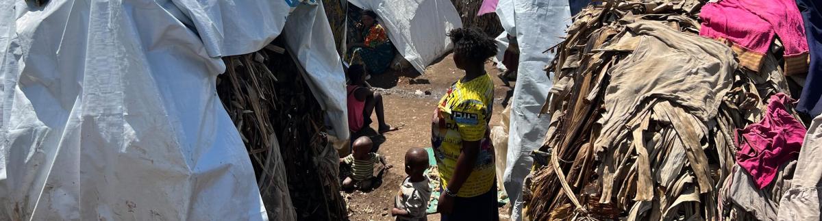Refugios de personas desplazadas en Bweremana, en la frontera entre las provincias de Kivu del Norte y Kivu del Sur.