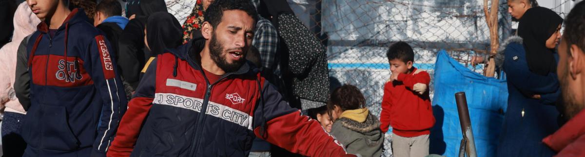 Punto de distribución de agua de MSF en Rafah, sur de la Franja de Gaza