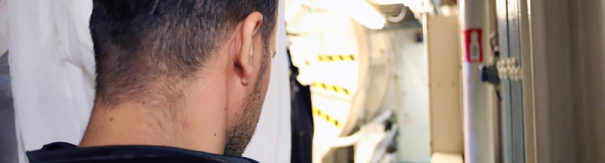 Idriss, rescatado por el equipo de MSF el 16 de marzo de 2024.