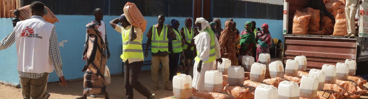 Distribución de alimentos en Darfur del Sur, Sudán