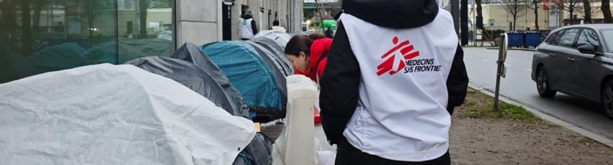 Los equipos de MSF prestan asistencia médica en Bruselas, Bélgica.