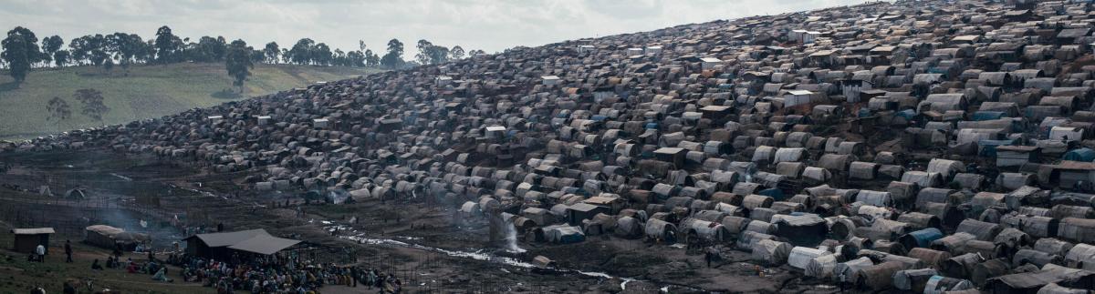 Campo de personas desplazadas de Plaine Savo, en RDC.