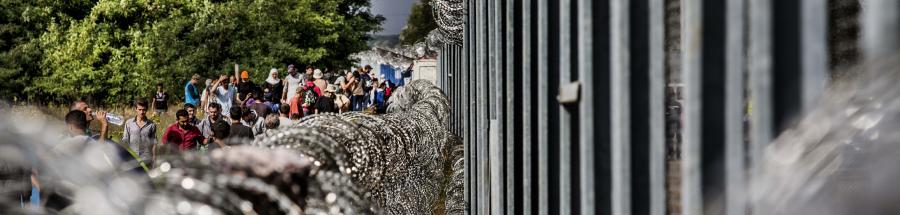 Refugiados sirios en frontera entre Croacia y Hungria