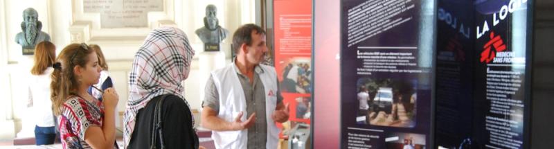 Exposición 'From a hospital to another', en la facultad de medicina de Montpellier.