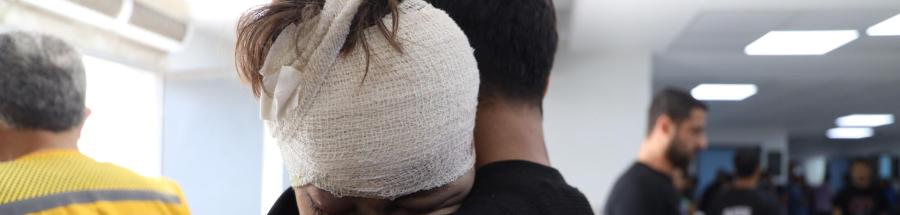 Niño herido en el hospital Al Shifa de Gaza (19 de octubre de 2023)