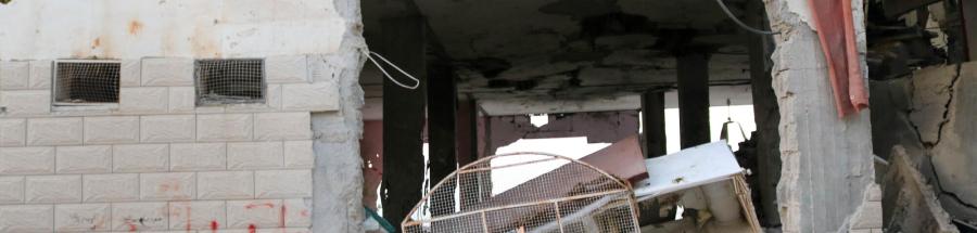 Una mezquita destruida en el campo de refugiados de Yenín. Fue alcanzada por un ataque aéreo el 22 de octubre en el que murieron dos palestinos.