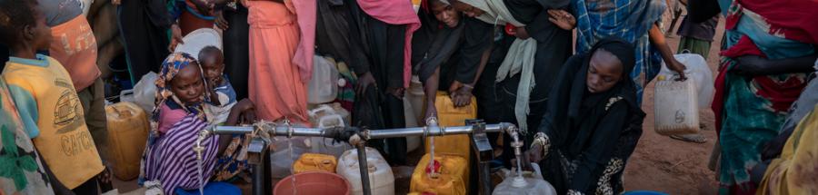 Refugiados sudaneses en Adre, febrero de 2024