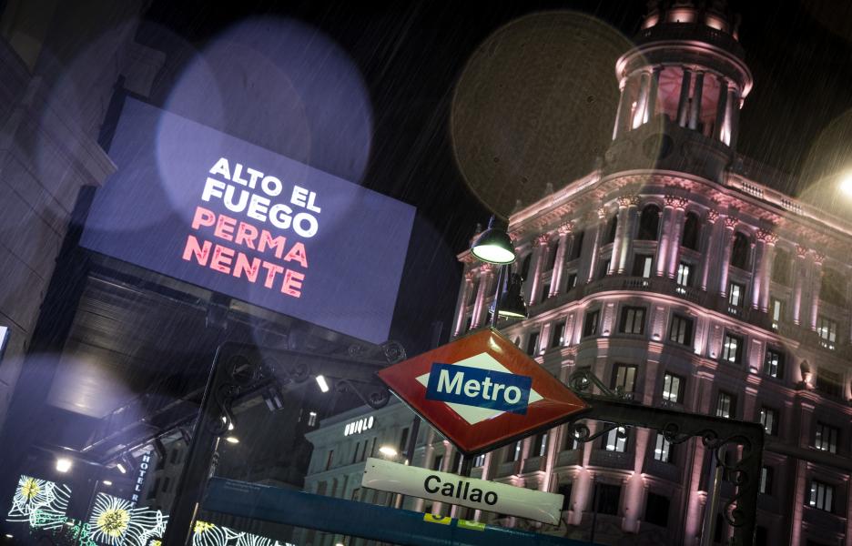 Proyección Alto el fuego permanente en Gaza en Madrid