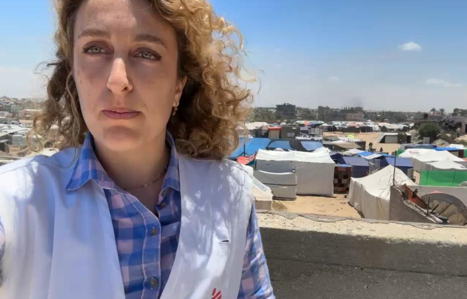 Gaia Giletta, enfermera de MSF, en Al Mawasi, Gaza. 29 de mayo de 2024