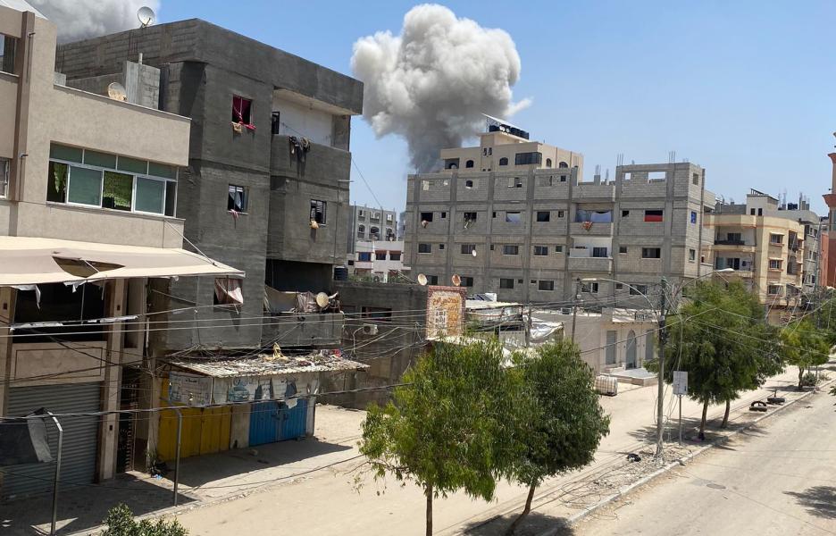 Campo de refugiados de Al Nuseirat, en la Zona Centro de Gaza, durante los bombardeos israelíes del sábado 8 de junio de 2024.