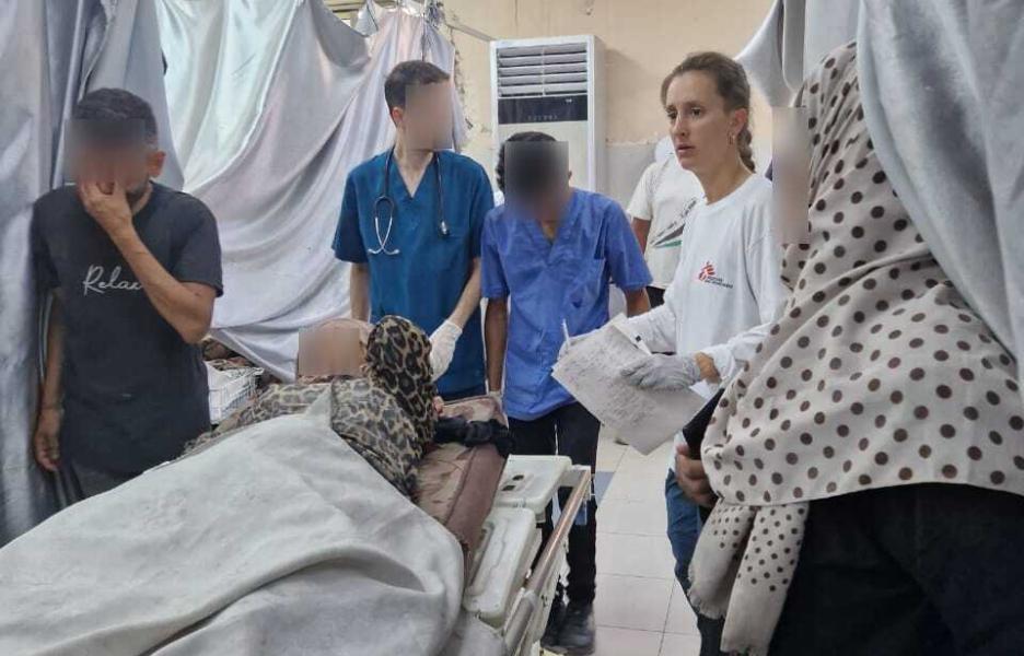 Llegada masiva de heridos al Hospital Nasser. Jan Yunis, 22 de julio de 2024.
