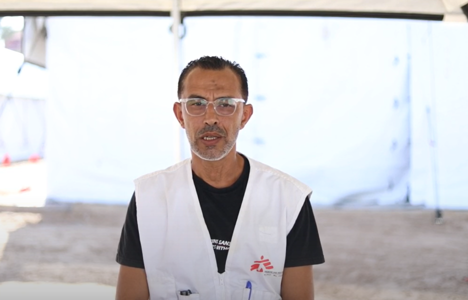 El doctor Mohammed Abu Moughaisib, coordinador médico adjunto de MSF en Gaza, en una imagen tomada en septiembre de 2024. MSF