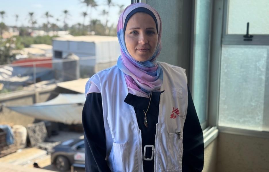 Nadia Eid, integrante del equipo de coordinación médica de MSF en Gaza. NOUR ALSAQQA/MSF 