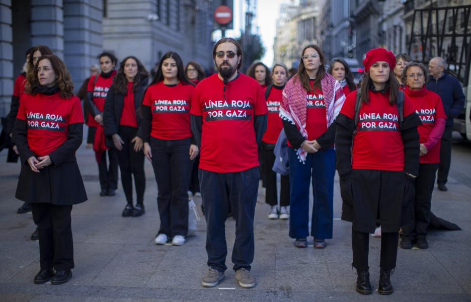 Línea roja por Gaza en Madrid. 27 de noviembre de 2025.