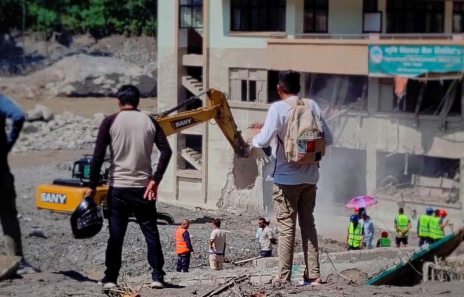 Trabajos tras la inundación en Bidur, Nepal. 30 de agosto de 2026