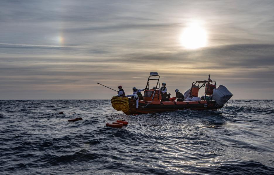 Los equipos de MSF durante los simulacros y el entrenamiento antes de dirigirse a la zona SAR