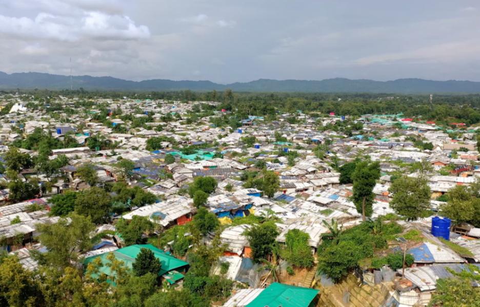 Vista aérea de los campos de Cox's Bazar, en Bangladesh.