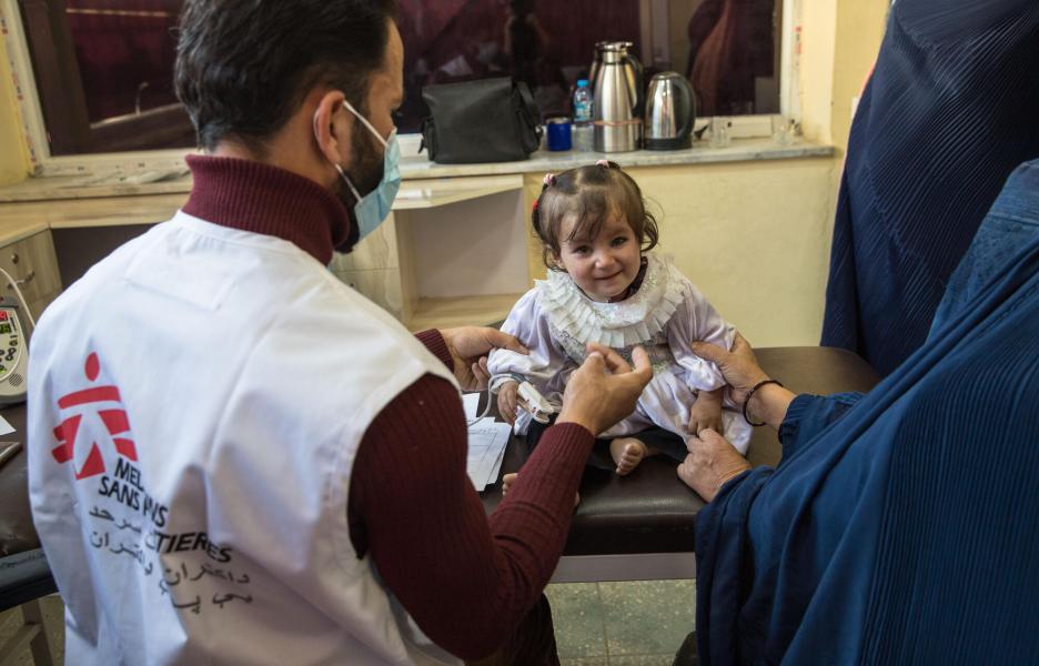 Bibi Safa durante el triaje en el hospital.