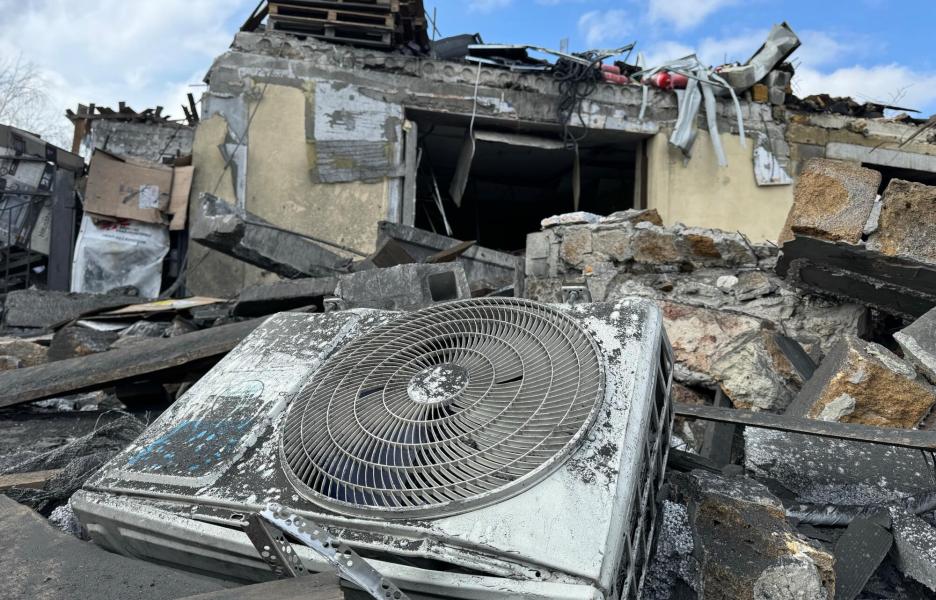 Oficina de MSF destruida en Pokrovsk tras un ataque con misiles.