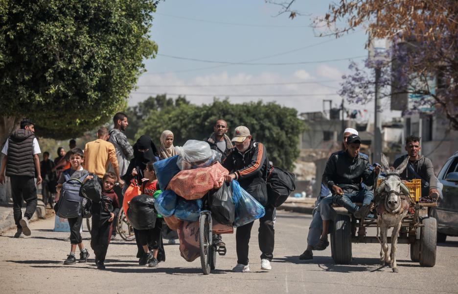 Palestinos desplazados en Rafah, Franja de Gaza