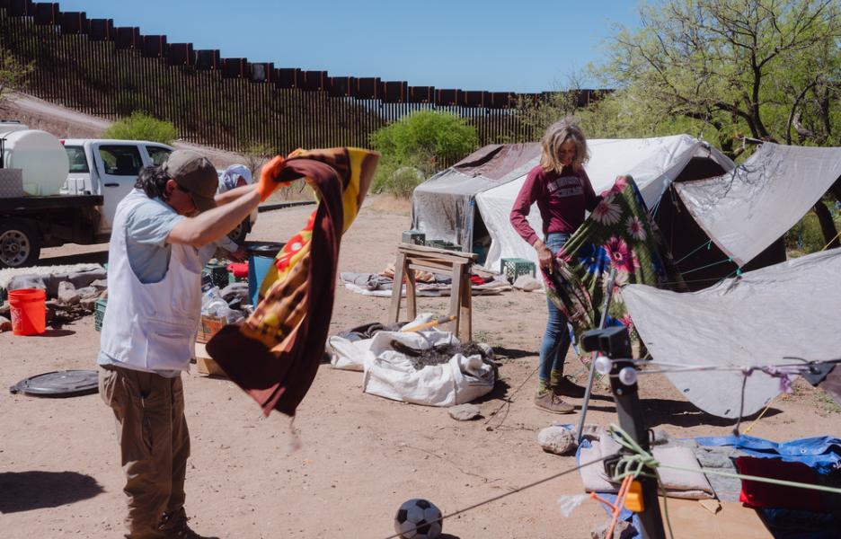 Migrantes en la frontera estadounidense de Arizona