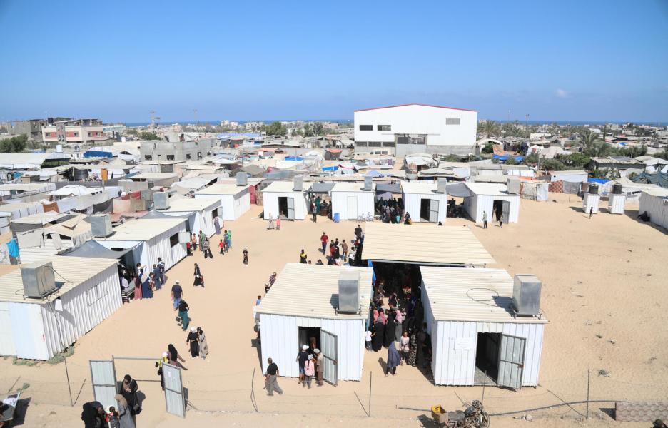 Tiendas de personas desplazadas en Al Mawasi, Jan Yunis, Gaza