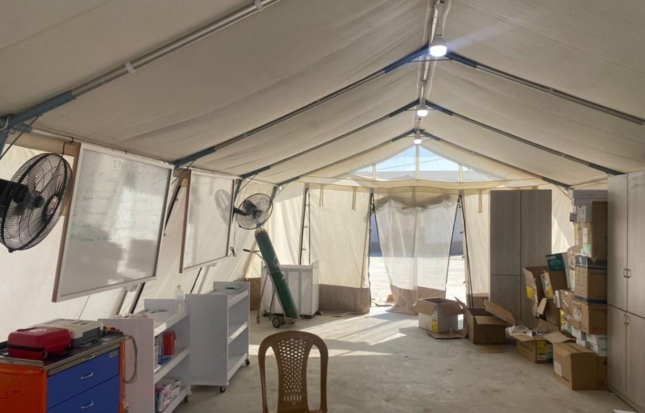 Hospital de campaña de MSF en Deir Al Balah, Gaza.