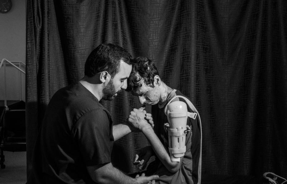 Pacientes gazatíes en el hospital de MSF en Amán: Karam