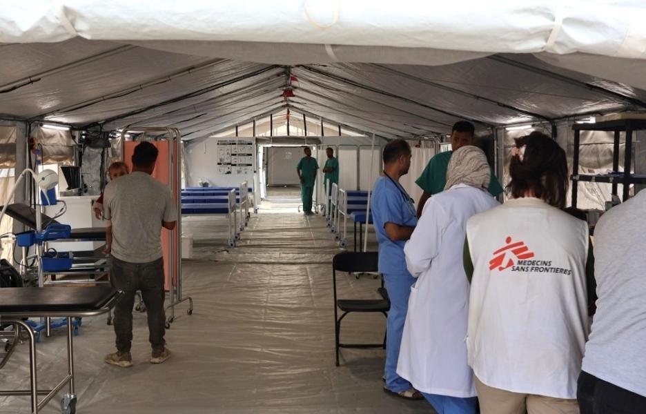 Hospital de campaña de MSF en Deir Al Balah en el centro de Gaza