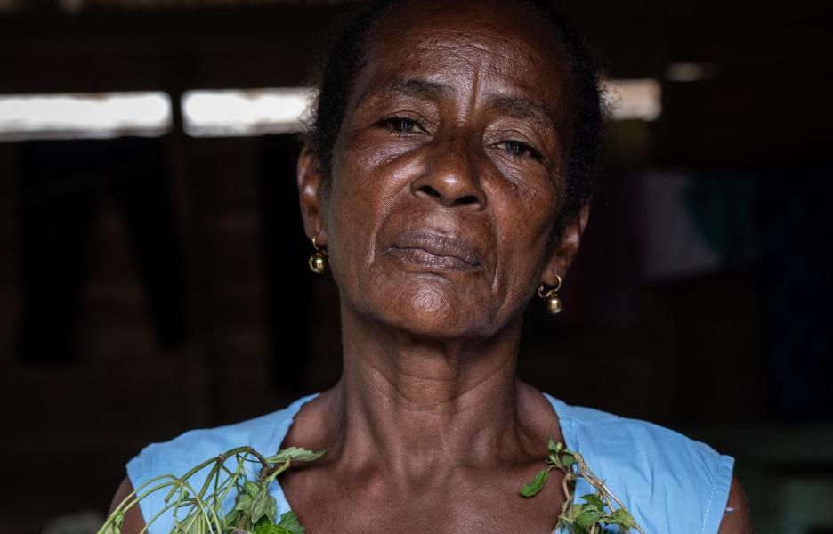 Curandera tradicional Margarita Rojas Mena, comunidad de Mojaudó, Alto Baudó, Chocó.