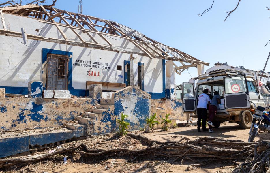 Efectos del ciclón Chido en Mecufi, Mozambique