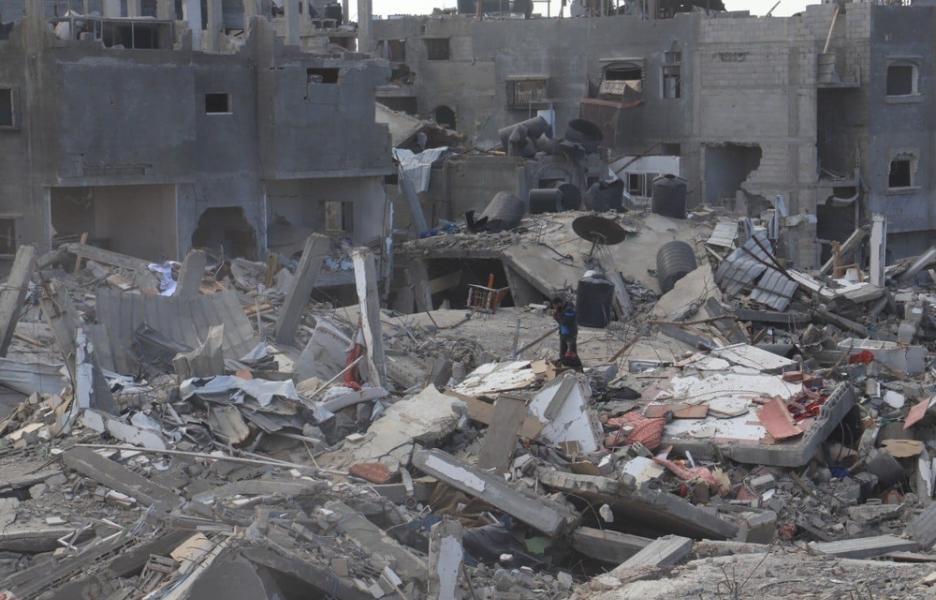 Edificiones destruidos en Rafah Calles y edificios destruidos de la ciudad de Rafah, sur de Gaza. Mariam Abu Dagga.
