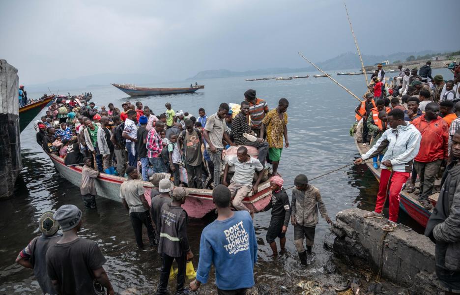 Personas que huyen del conflicto en Kivu Norte y Kivu Sur