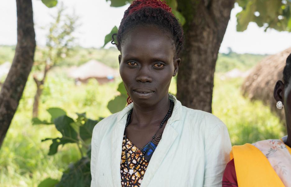 Blessing Halima, de 30 años, llegó a RDC con sus cinco hijos para escapar de la violencia en el condado de Morobo, en Sudán del Sur. 