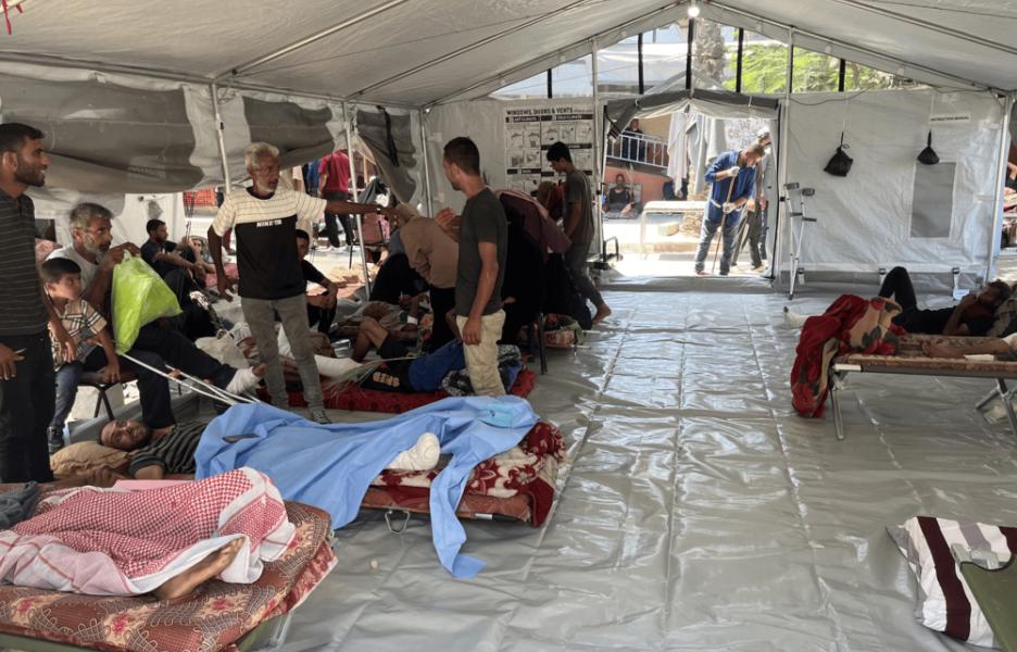Nasser Hospital in southern Gaza is overcrowded with patients