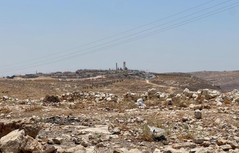 Un asentamiento israelí establecido cerca de la aldea de Kisan, en Belén, Cisjordania. 