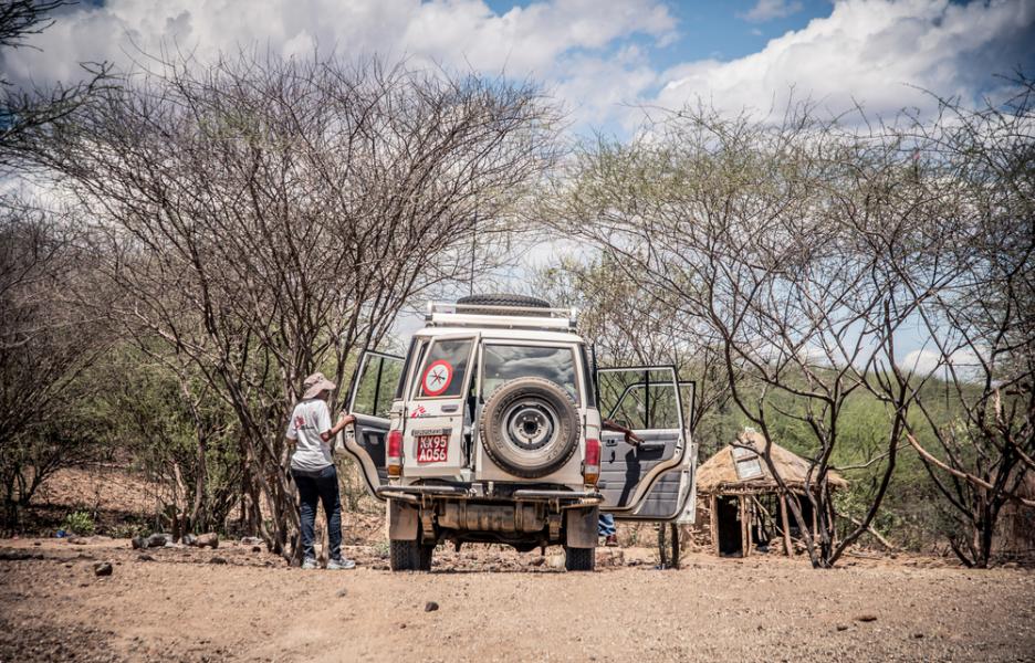 Vehículo de MSF en Kenia.