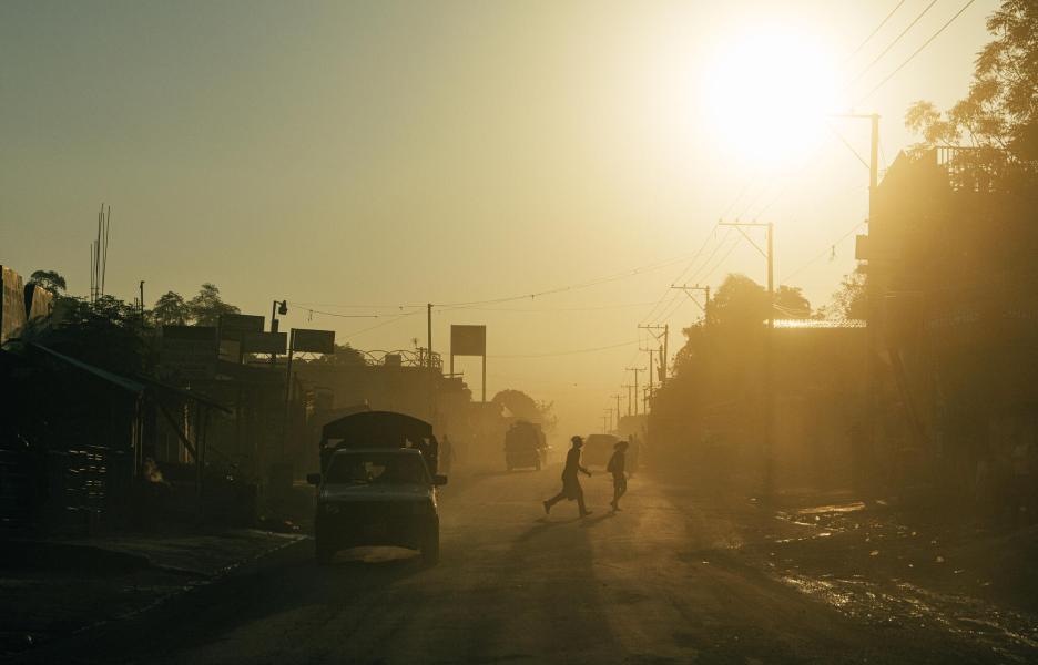 Calle de Puerto Príncipe, en Haití