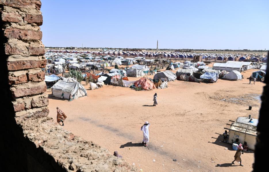 Personas desplazadas sudanesas en el campamento Al-Mina Al Muwahad, en El-Obeid, Sudán.