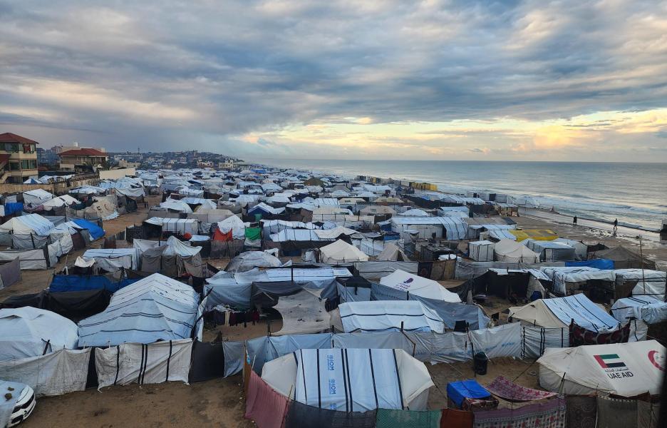 Campo de personas desplazadas en Deir Al Balah