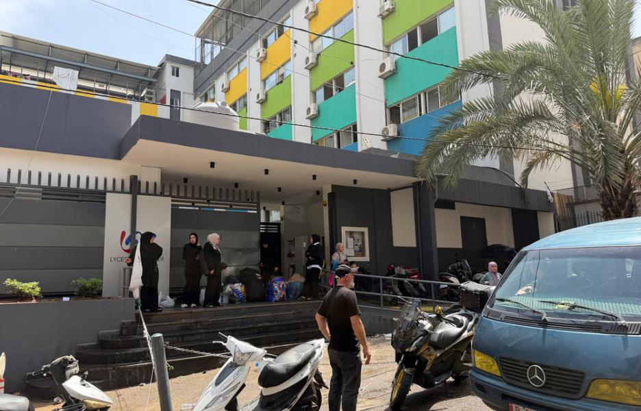 El instituto Abdel Kader, un refugio en el que viven personas desplazadas. Beirut.