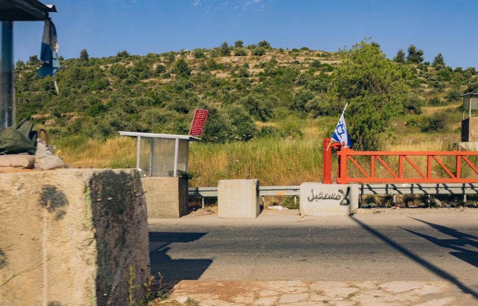 Un puesto de control israelí cerca de Ramala, en la Cisjordania ocupada. 