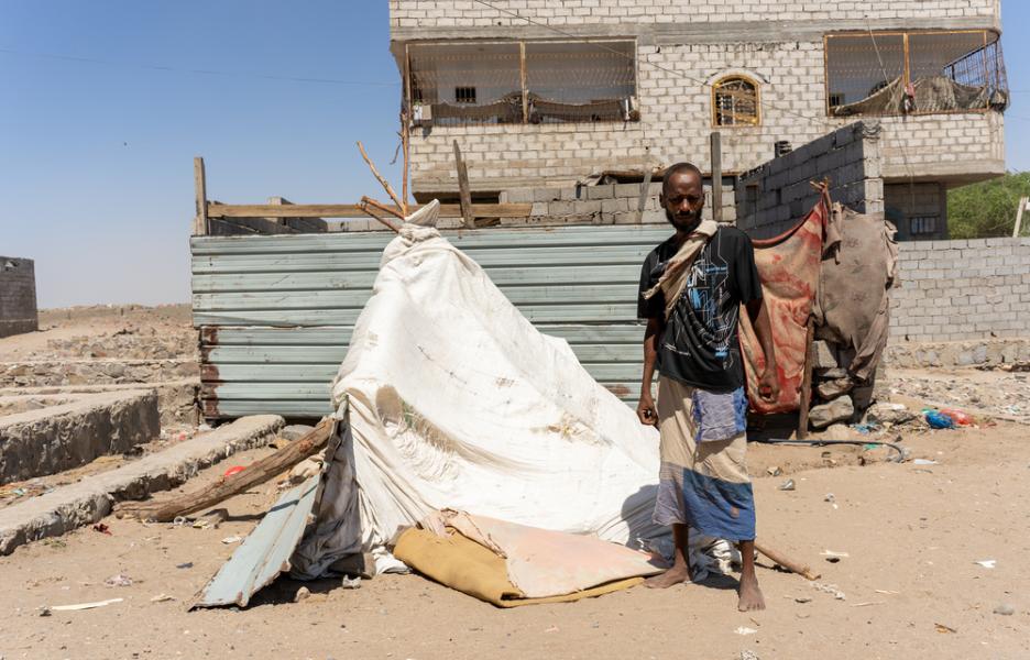 Clínicas móviles para personas desplazadas en el sur de Yemen.