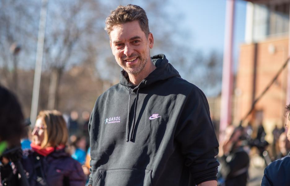 El ahora exjugador de baloncesto Pau Gasol en la sede de su Gasol Foundation El ahora exjugador de baloncesto Pau Gasol en la sede de su Gasol Foundation