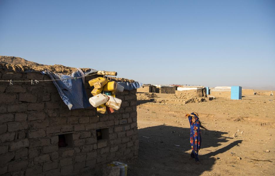 Asentamiento informal de personas desplazadas de Shahrak-e Sabz, situado a las afueras de la ciudad de Herat. Agosto de 2019.